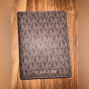 Michael Kors Signature Brown Logo Passport Wallet